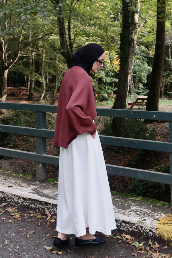 Elodie Triko Kazak Kızıl Kahve