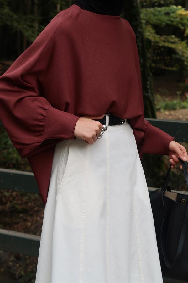 Elodie Triko Kazak Kızıl Kahve