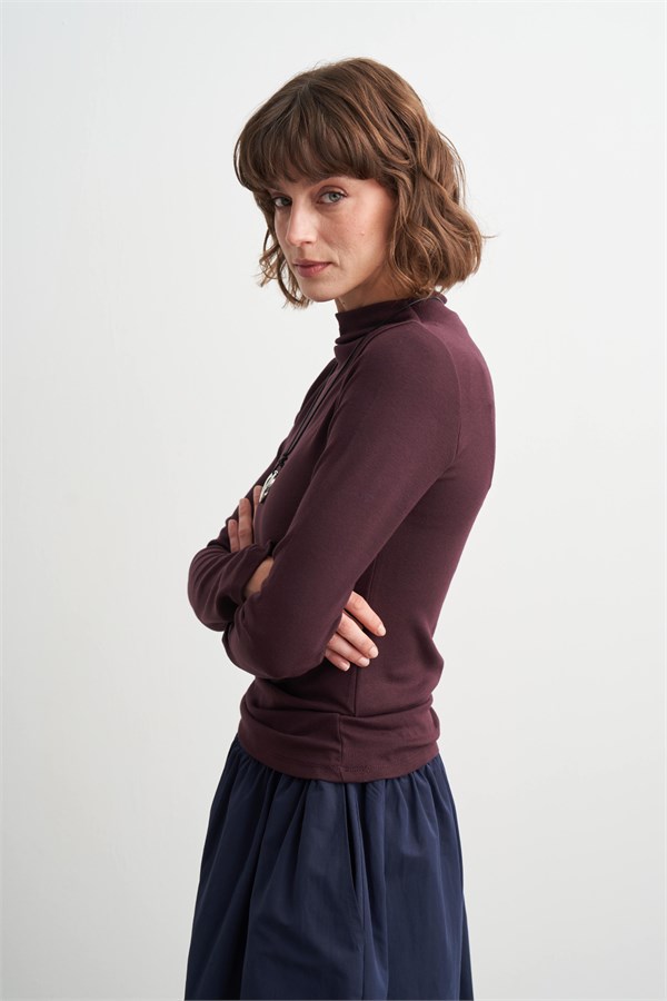 Emma Dik Yaka Body Mürdüm
