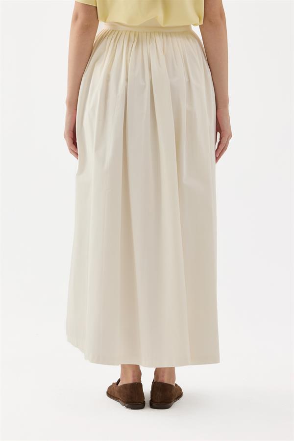 Beyaz Fever Sık Pileli Etek