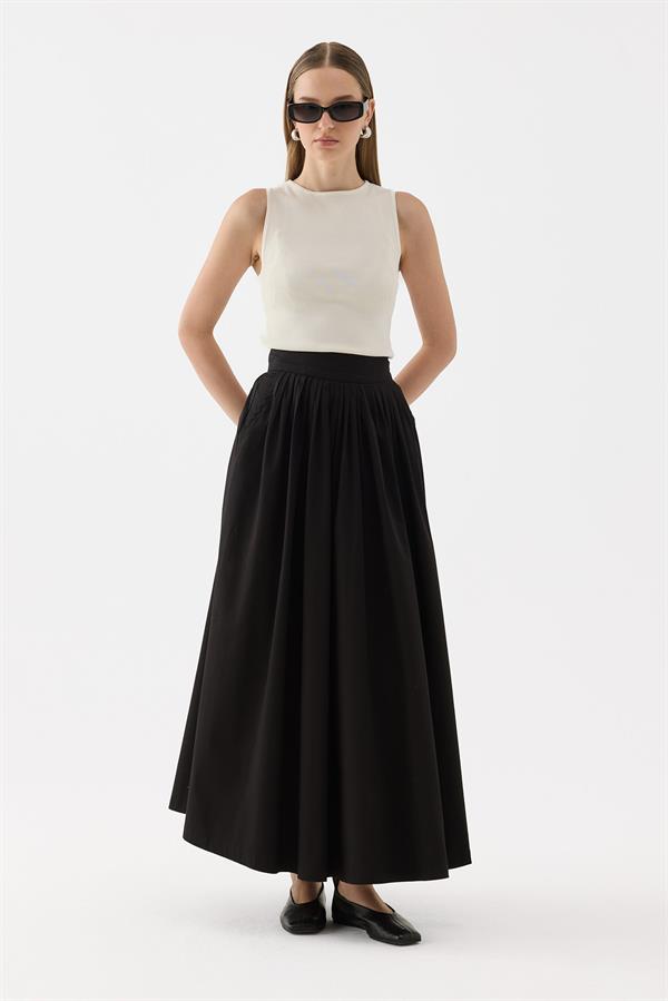 Siyah Fever Sık Pileli Etek