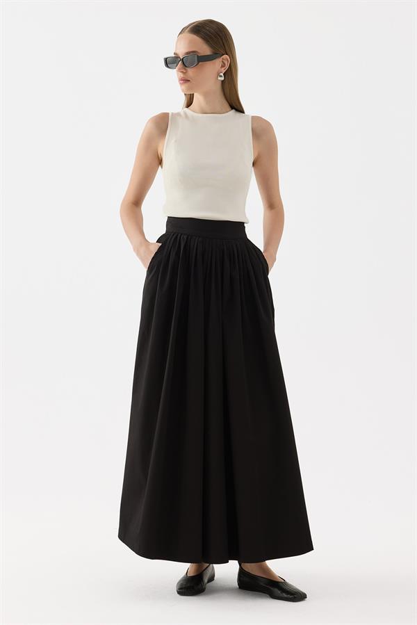 Siyah Fever Sık Pileli Etek