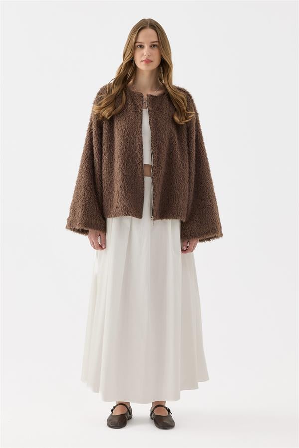 Gigi Peluş Ceket Kahve