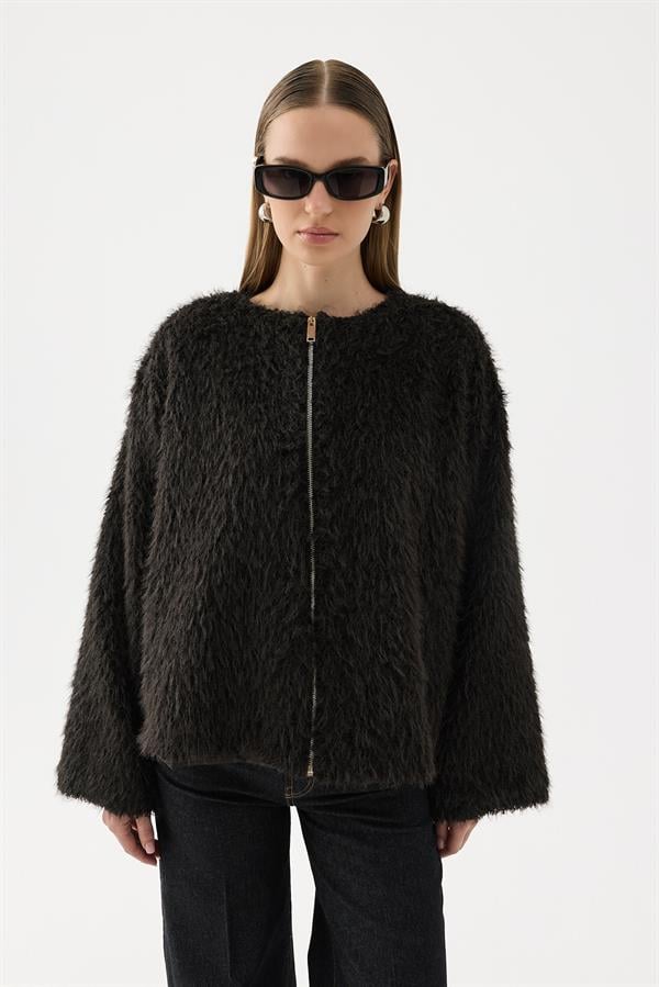 Gigi Peluş Ceket Siyah