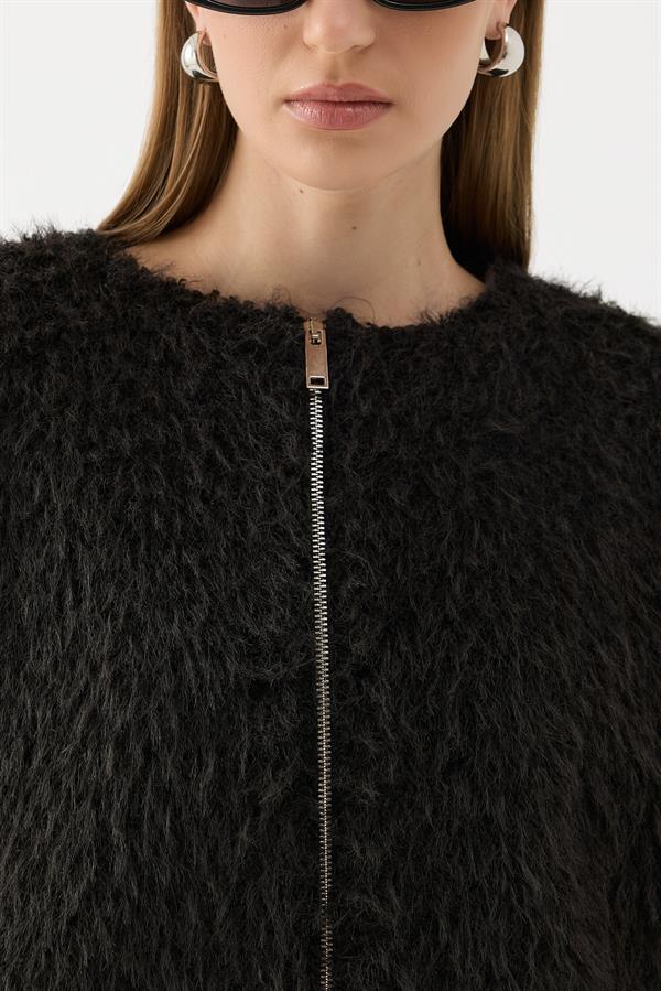 Gigi Peluş Ceket Siyah