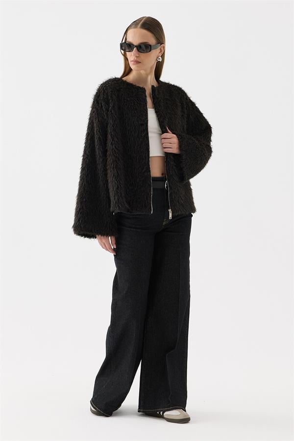 Gigi Peluş Ceket Siyah