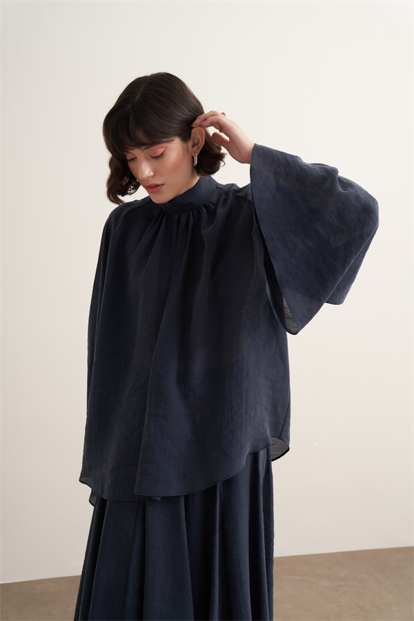Helena Blouse Navy Blue