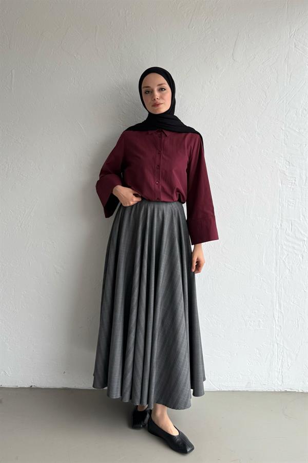 Hola Poplin Gömlek Bordo