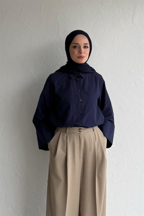 Hola Poplin Gömlek Lacivert