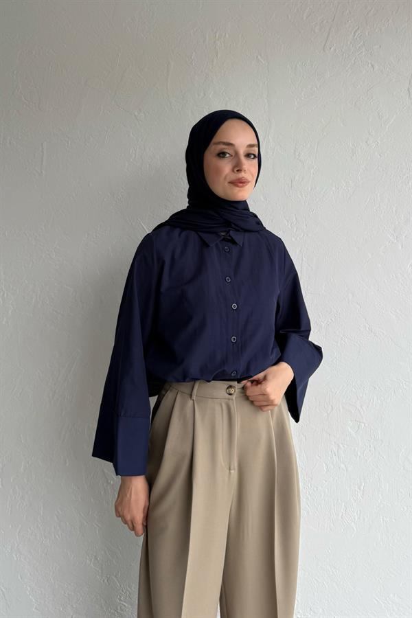 Hola Poplin Gömlek Lacivert