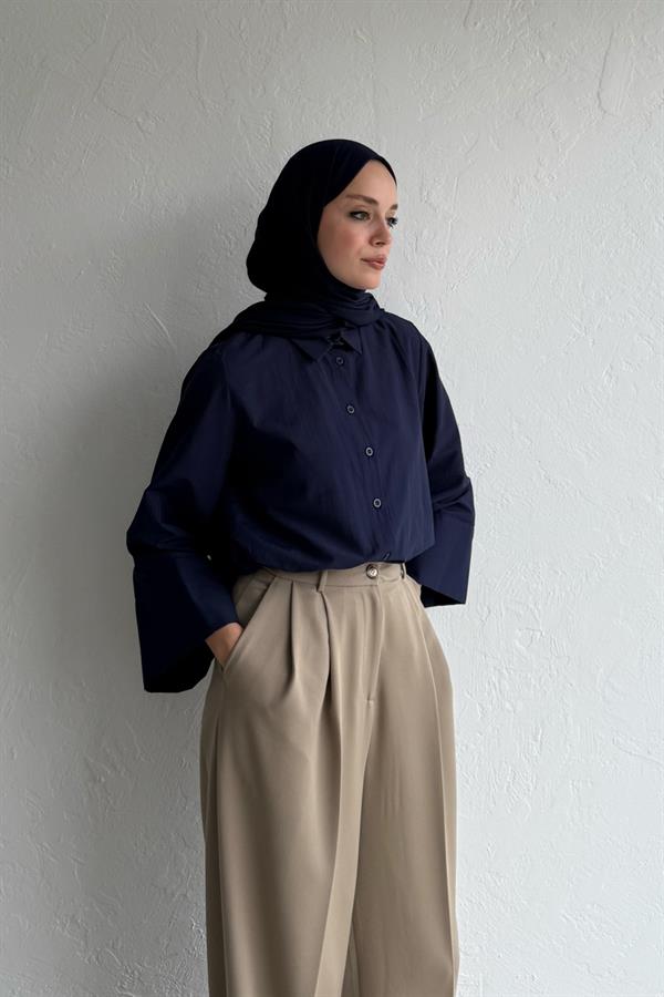 Hola Poplin Gömlek Lacivert