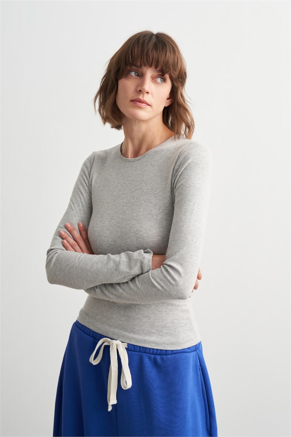 Hope Basic Uzun Kollu Body Gri