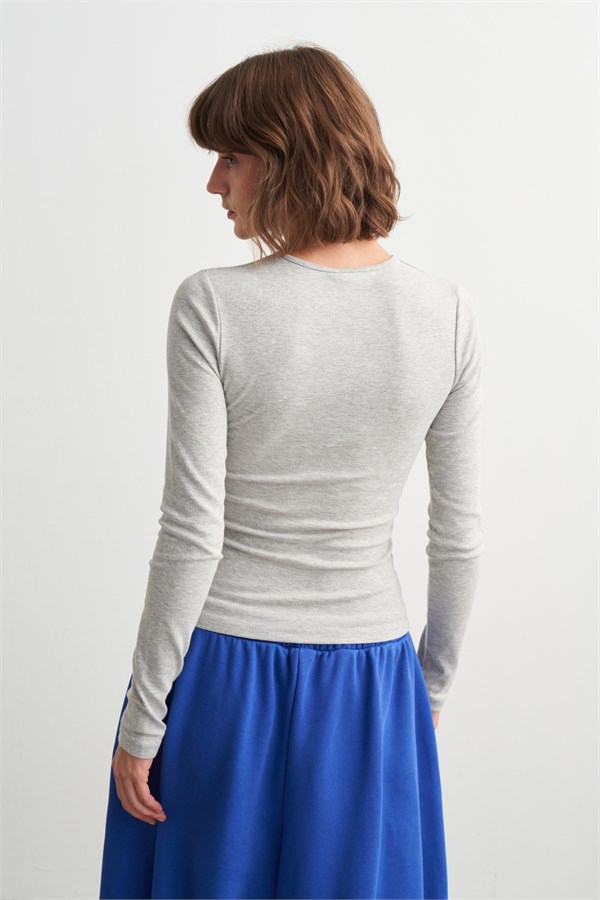 Hope Basic Uzun Kollu Body Gri