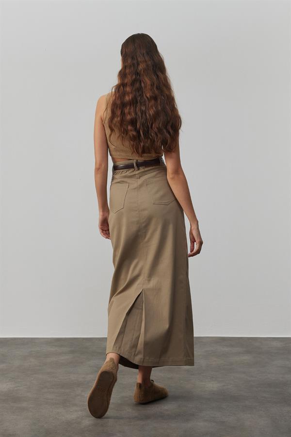 Cenova Gabardin Etek Ihlamur Yeşili