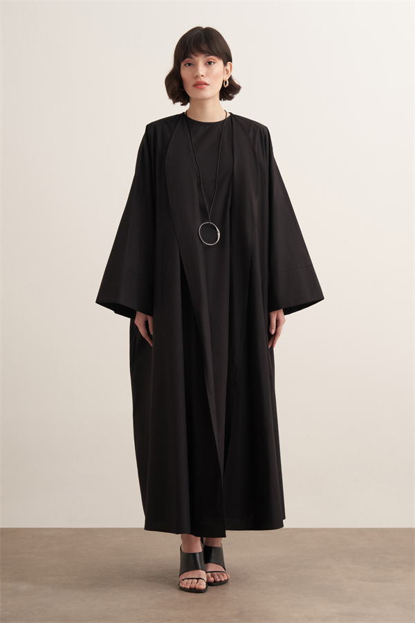 Inessa Premium Uzun Kimono Takımı Siyah