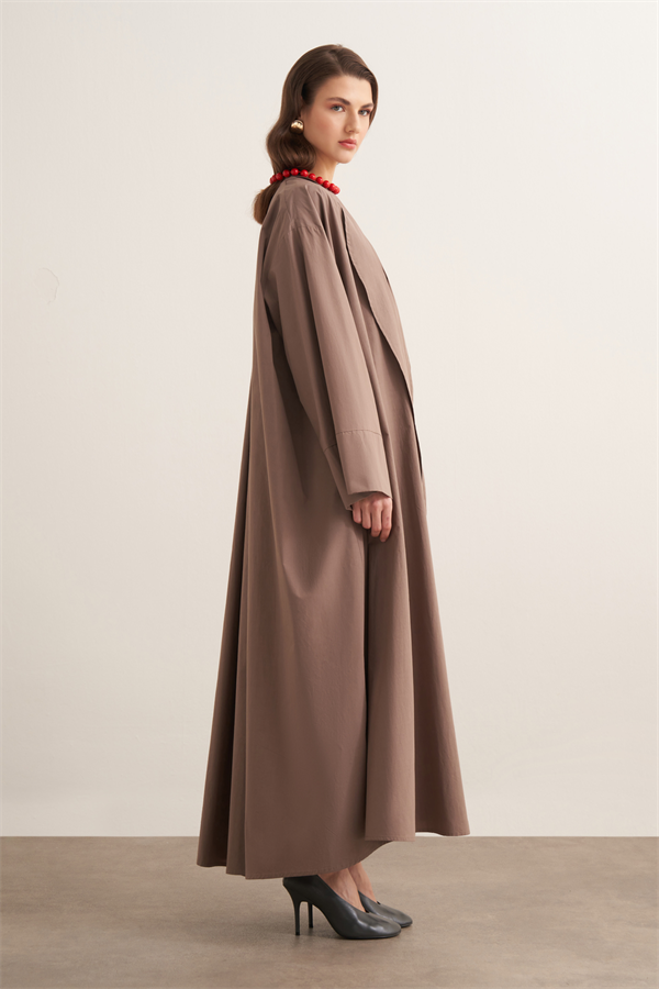 Inessa Premium Uzun Kimono Takımı Vizon