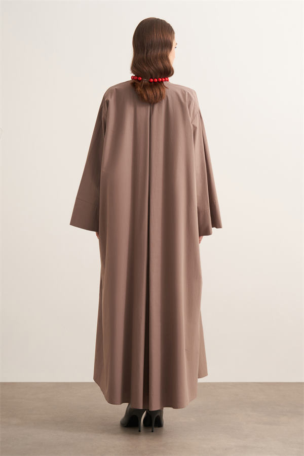 Inessa Premium Uzun Kimono Takımı Vizon