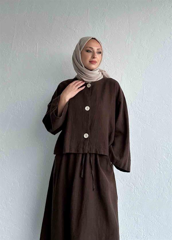 Mona Keten Ceket Kahve