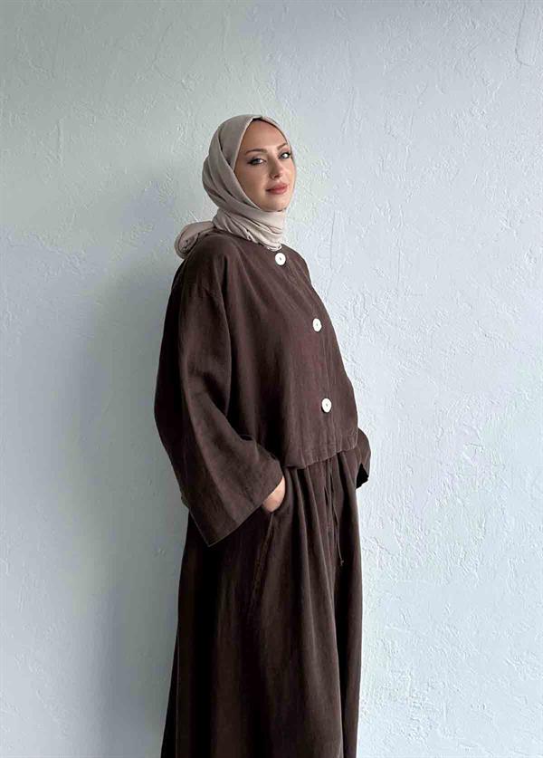 Mona Keten Ceket Kahve