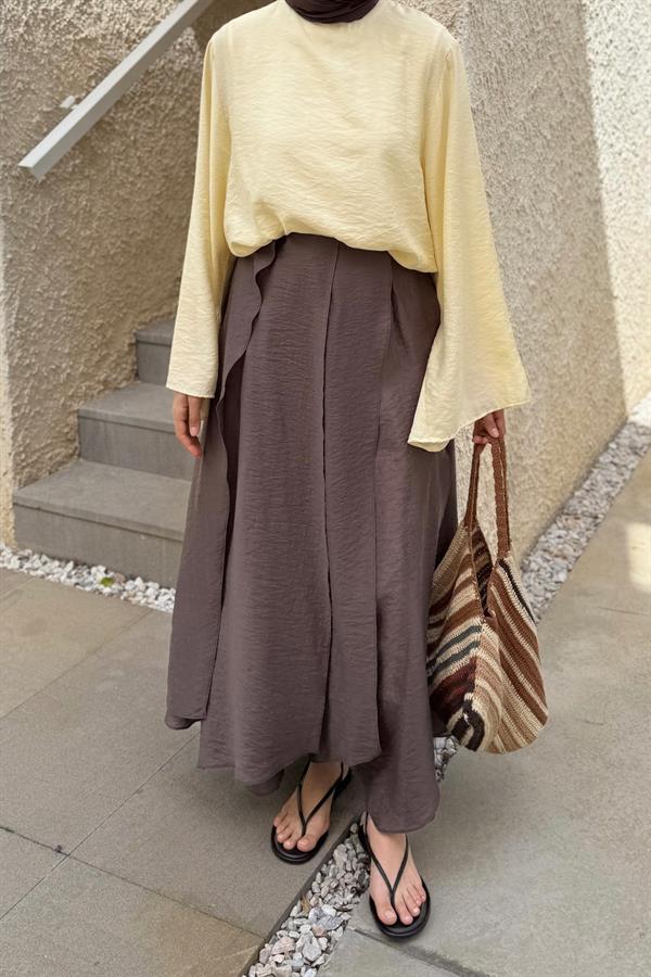 Kahve Cosey Asimetrik Etek 