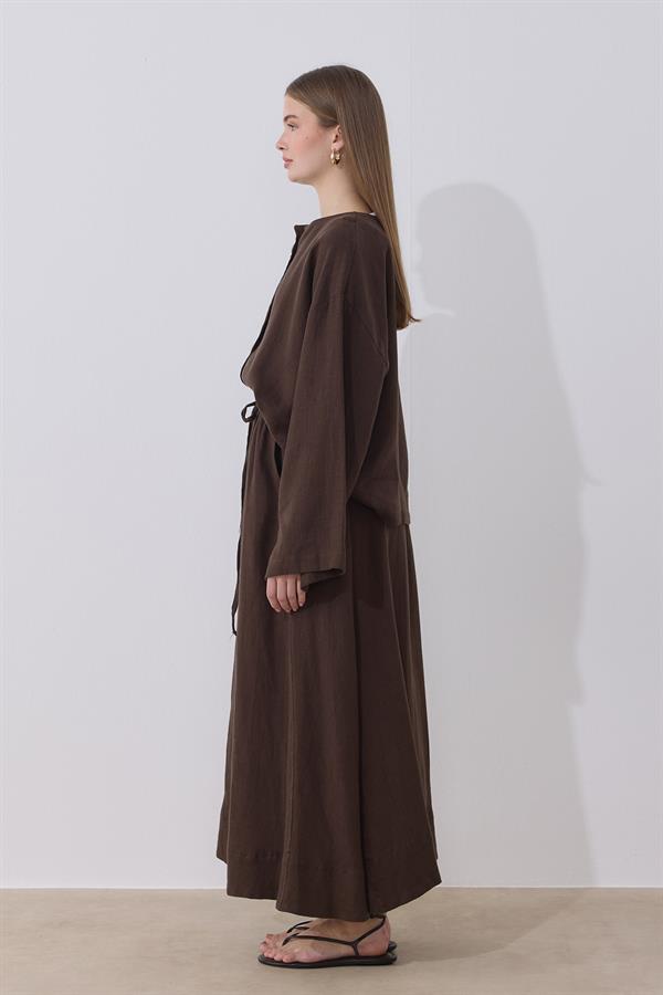 Mona Keten Ceket Kahve