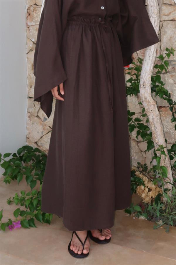 Kahve Nahla Maxi Etek