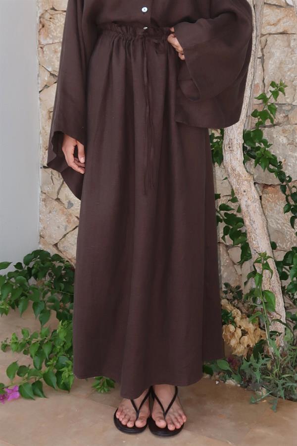 Kahve Nahla Maxi Etek