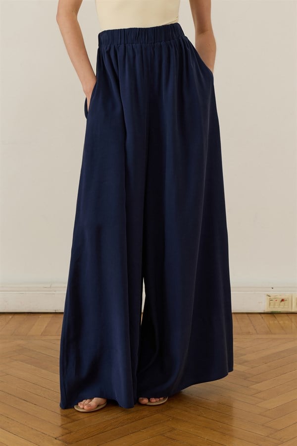 Kater Elastic Waist Pants Black Navy Blue