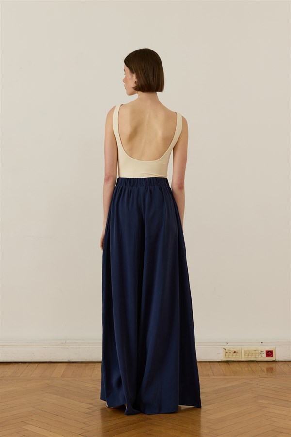 Kater Elastic Waist Pants Black Navy Blue