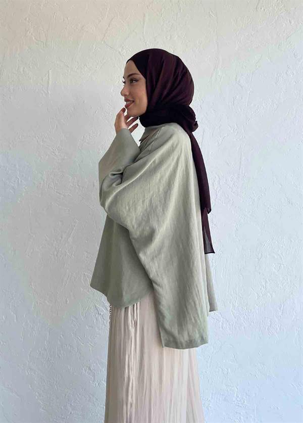 Tosca Ham Keten Gömlek Çağla Yeşili