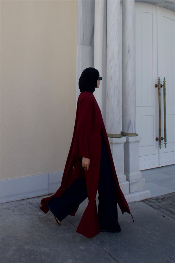 Kheesa Yırtmaç Detaylı Bluz Bordo