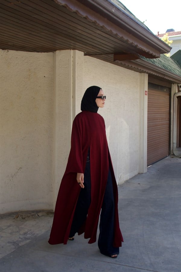 Kheesa Yırtmaç Detaylı Bluz Bordo