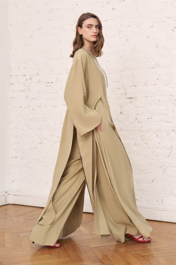 Kheesa Modal Blouse with Slit Details Green