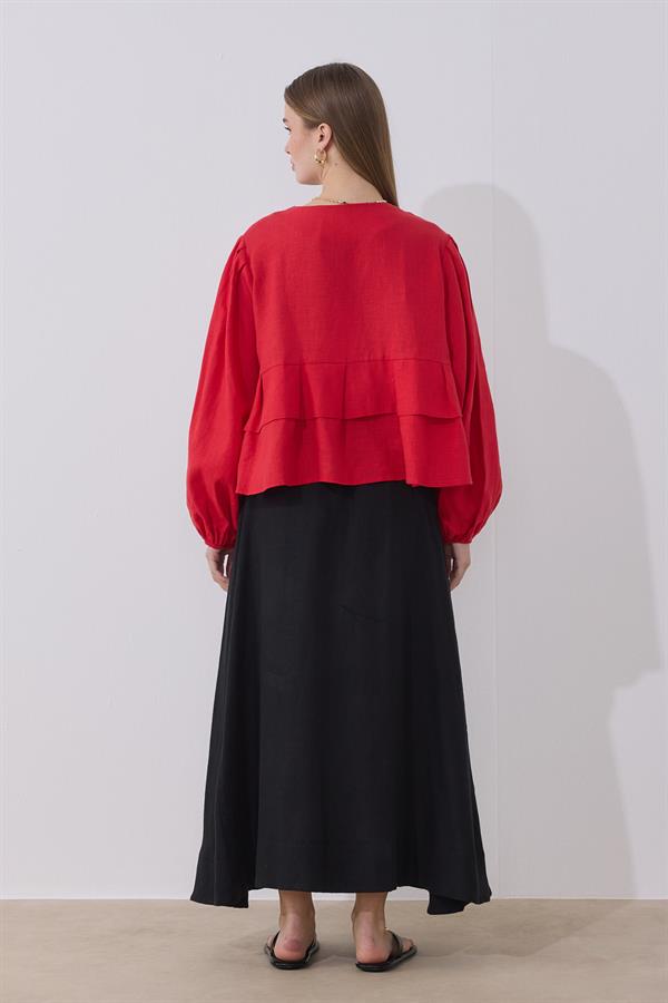 Costa Keten Bluz Kırmızı