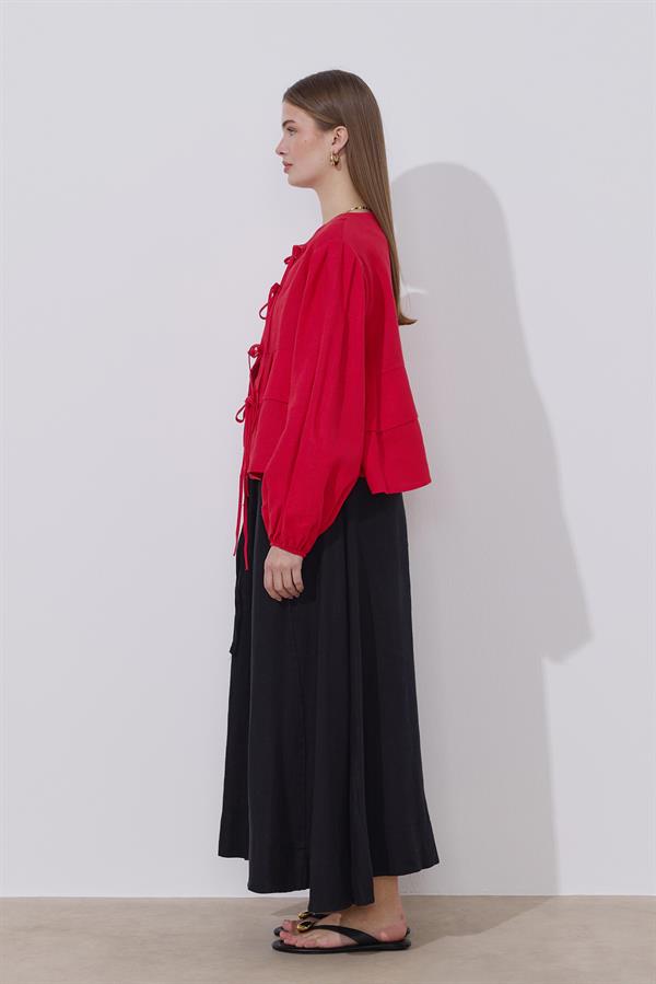 Costa Keten Bluz Kırmızı