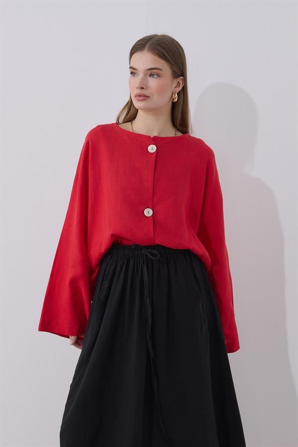 Mona Keten Ceket Kırmızı