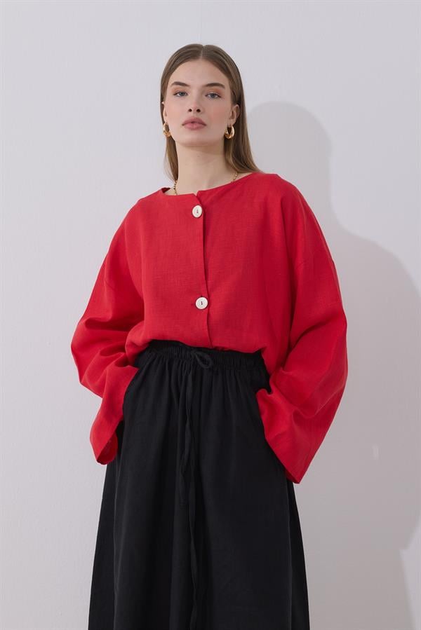 Mona Keten Ceket Kırmızı