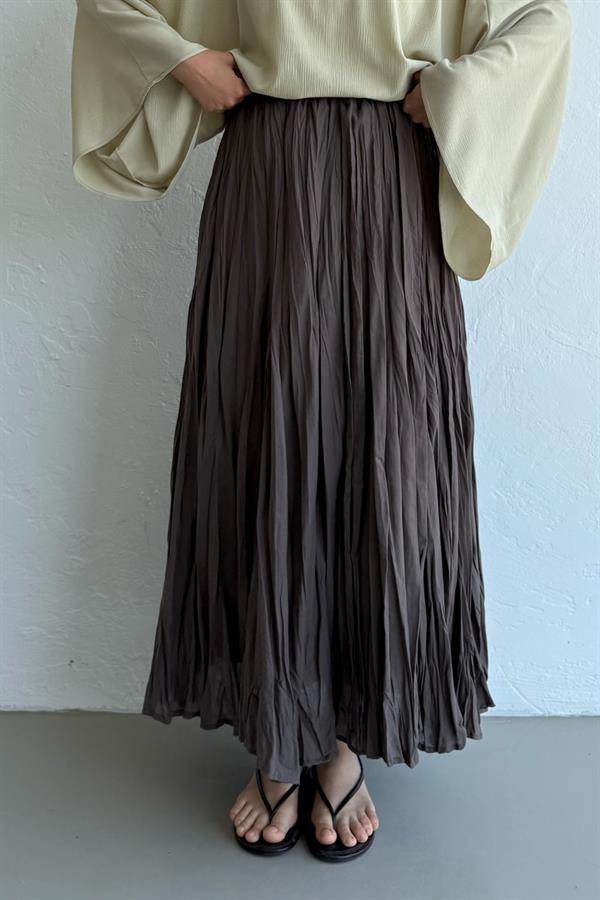 Küllü Kahve Vual Crush Etek 