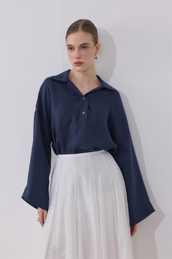 Navy Blue Dalya Blouse 