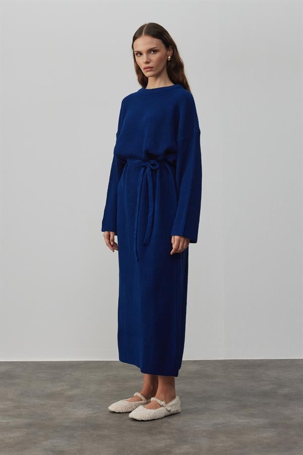 LACİVERT  TRİKO ELBİSİ