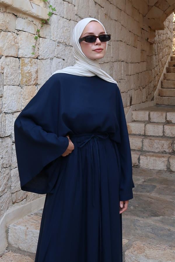 Samha Keten Bluz Lacivert