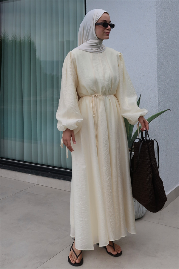 Jasmine Kup Dikişli Uzun Elbise Lemon