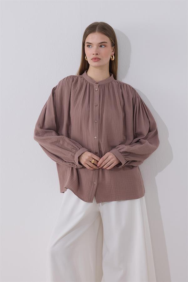 August Müslin Gömlek Leylak