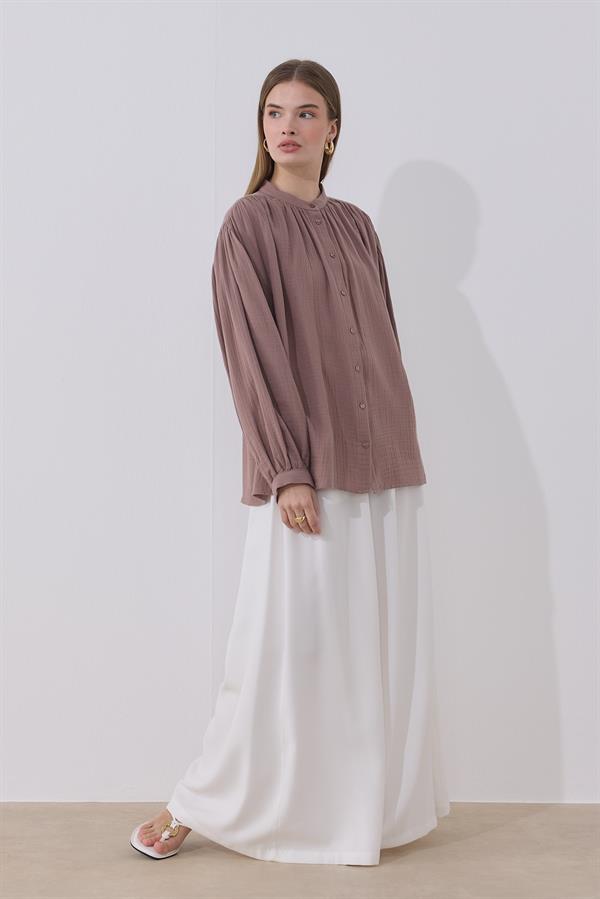 August Müslin Gömlek Leylak