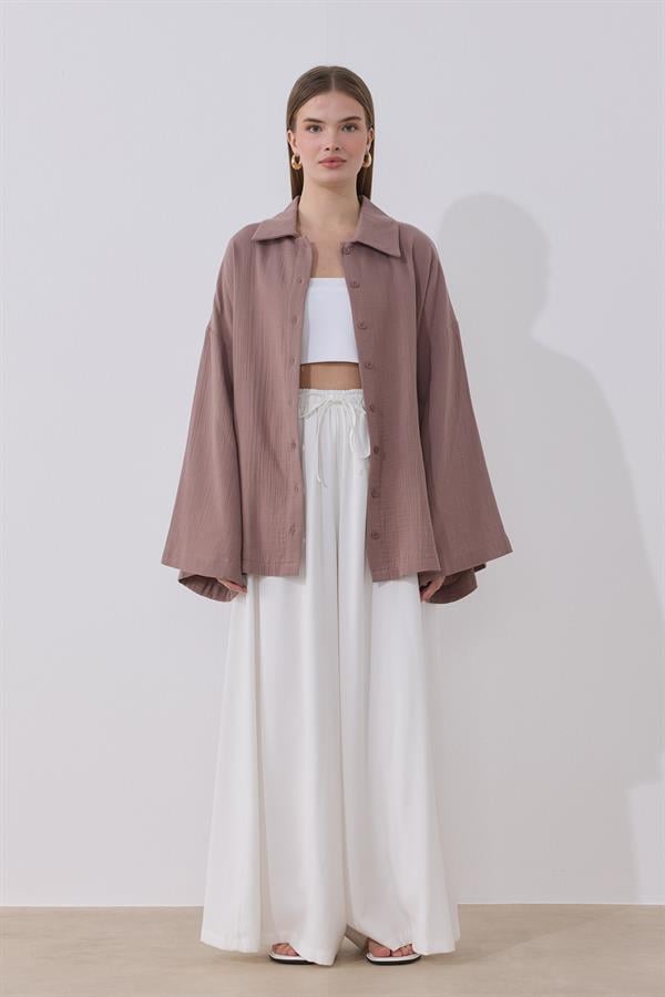 June Müslin Gömlek Leylak