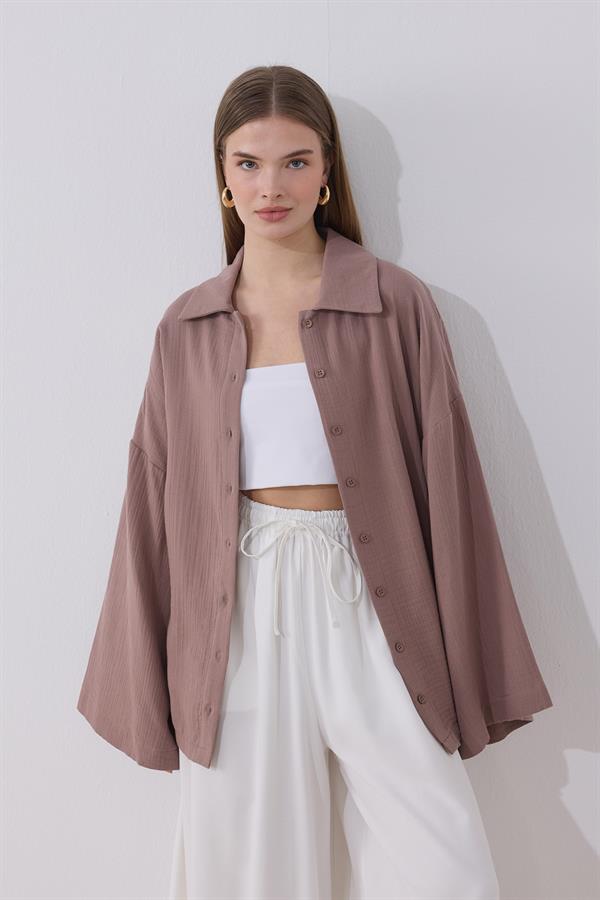 June Müslin Gömlek Leylak