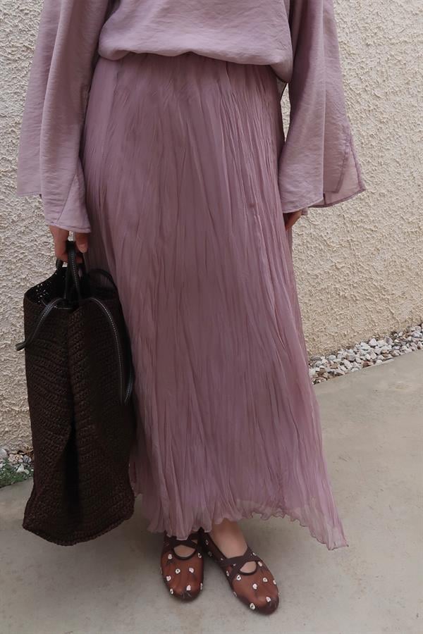 Lila Else Şifon Etek 