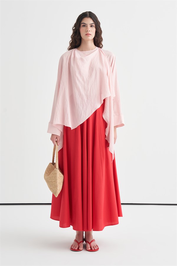 Luce Şal Detaylı Bluz Soft Pembe