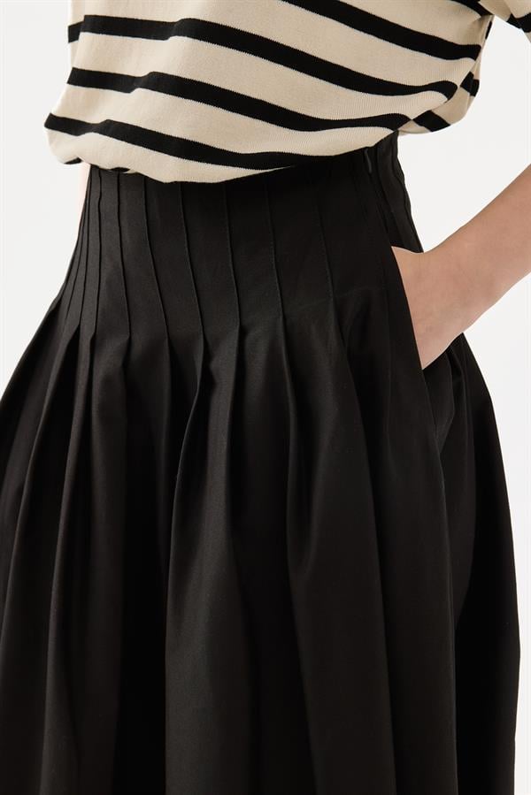 Siyah Luna Sık Pileli Etek