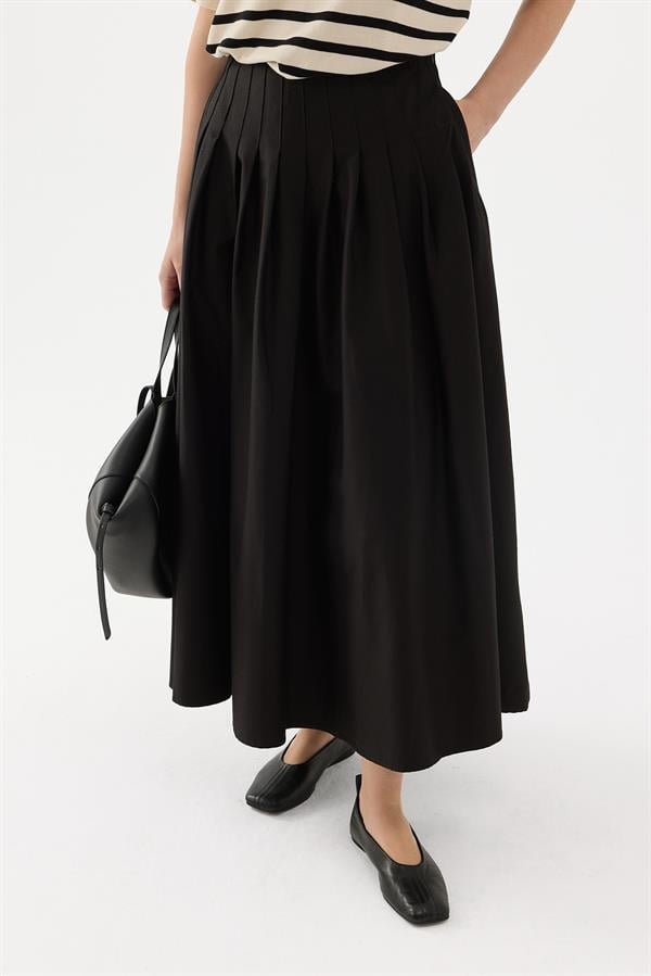 Siyah Luna Sık Pileli Etek